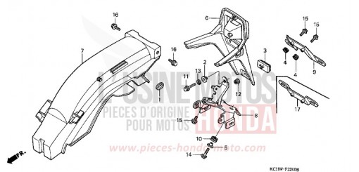 REAR FENDER CG125W de 1998